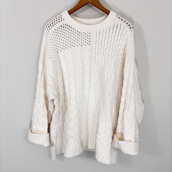 Ann Taylor Sweaters - Ann Taylor Cream Cable Knit Sweater